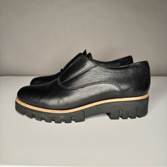 Atelier Women’s Barton Black & Tan Italian Leather Platform Penny Loafers Sz 38 - Picture 6 of 14